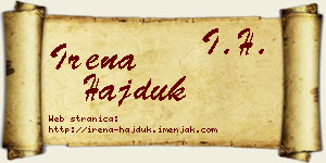 Irena Hajduk vizit kartica